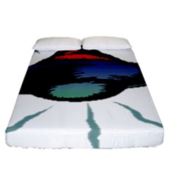 Alien Unidentified Flying Object Ufo Fitted Sheet (queen Size) by Sarkoni