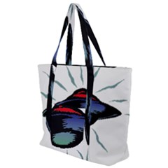 Alien Unidentified Flying Object Ufo Zip Up Canvas Bag by Sarkoni