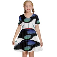 Alien Unidentified Flying Object Ufo Kids  Short Sleeve Tiered Mini Dress by Sarkoni