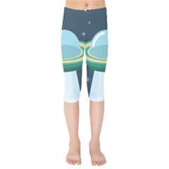 Illustration Ufo Alien  Unidentified Flying Object Kids  Capri Leggings  by Sarkoni