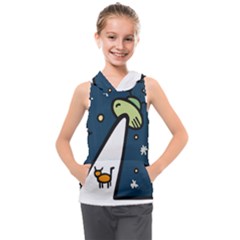 Ufo Alien Unidentified Flying Object Kids  Sleeveless Hoodie by Sarkoni