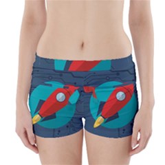 Rocket With Science Related Icons Image Boyleg Bikini Wrap Bottoms