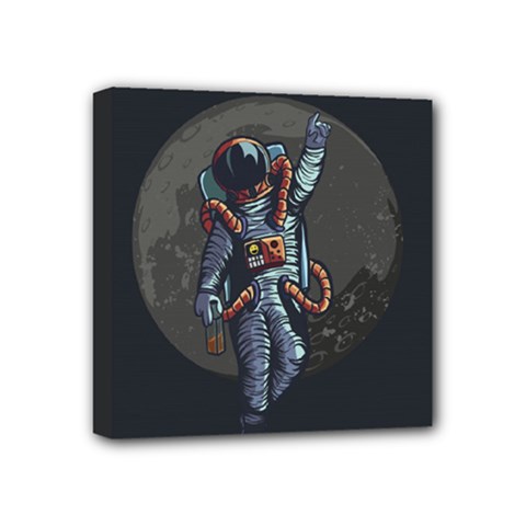 Illustration Drunk Astronaut Mini Canvas 4  X 4  (stretched)