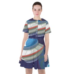 Ufo Alien Spaceship Galaxy Sailor Dress by Bedest