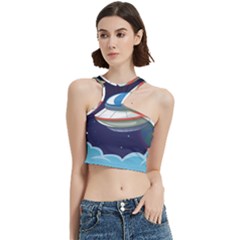 Ufo Alien Spaceship Galaxy Cut Out Top by Bedest