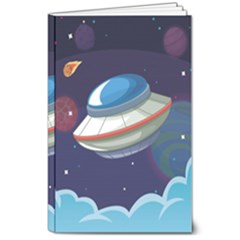 Ufo Alien Spaceship Galaxy 8  X 10  Softcover Notebook