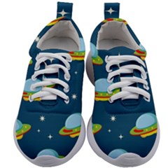 Seamless Pattern Ufo With Star Space Galaxy Background Kids Athletic Shoes by Bedest