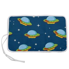Seamless Pattern Ufo With Star Space Galaxy Background Pen Storage Case (m) by Bedest