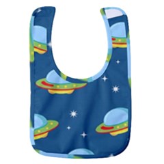 Seamless Pattern Ufo With Star Space Galaxy Background Baby Bib by Bedest