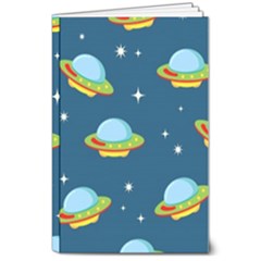 Seamless Pattern Ufo With Star Space Galaxy Background 8  X 10  Softcover Notebook by Bedest