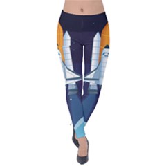 Spaceship Milkyway Galaxy Velvet Leggings