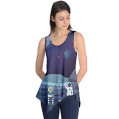 Alien Astronaut Scene Sleeveless Tunic by Bedest