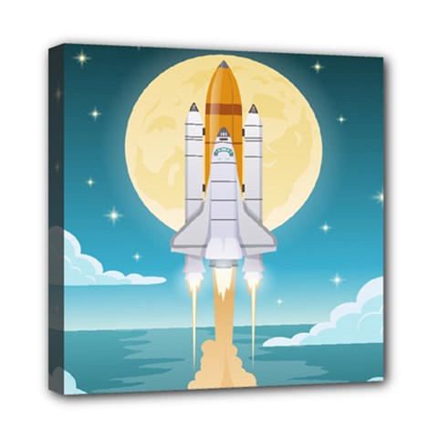 Space Exploration Illustration Mini Canvas 8  X 8  (stretched)