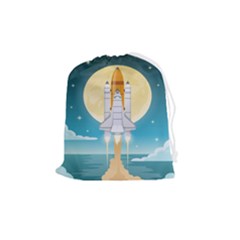 Space Exploration Illustration Drawstring Pouch (medium) by Bedest