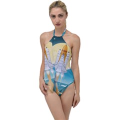 Space Exploration Illustration Go With The Flow One Piece Swimsuit