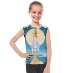 Space Exploration Illustration Kids  Mesh Tank Top