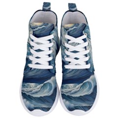 Waves Storm Sea Women s Lightweight High Top Sneakers