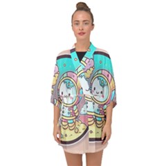 Boy Astronaut Cotton Candy Half Sleeve Chiffon Kimono