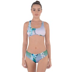 Astronaut Cat Retro Cute Alien Criss Cross Bikini Set