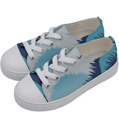 Swan Flying Bird Wings Waves Grass Kids  Low Top Canvas Sneakers by Bedest