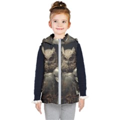 Owl Knight Kids  Hooded Puffer Vest by goljakoff