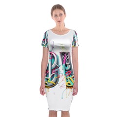 Graffiti Love Classic Short Sleeve Midi Dress