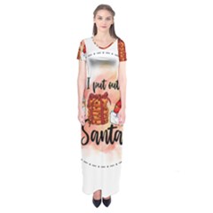 Santa Cookies Christmas Short Sleeve Maxi Dress by Sarkoni