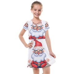 Santa Glasses Yoga Chill Vibe Kids  Cross Web Dress by Sarkoni