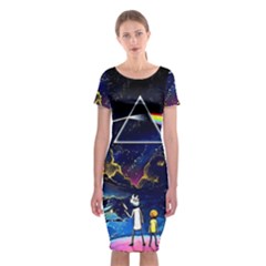 Trippy Kit Rick And Morty Galaxy Pink Floyd Classic Short Sleeve Midi Dress