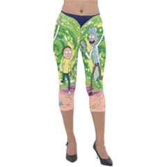 Rick And Morty Adventure Time Cartoon Lightweight Velour Capri Leggings 