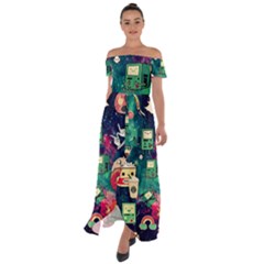 Adventure Time America Halloween Off Shoulder Open Front Chiffon Dress by Bedest