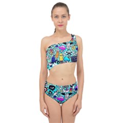 Graffiti Pop Art Crazy Retro Spliced Up Two Piece Swimsuit