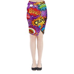 Crash Bang Adventure Time Art Boom Graffiti Midi Wrap Pencil Skirt by Bedest