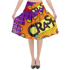 Crash Bang Adventure Time Art Boom Graffiti Flared Midi Skirt by Bedest