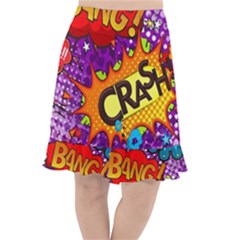 Crash Bang Adventure Time Art Boom Graffiti Fishtail Chiffon Skirt