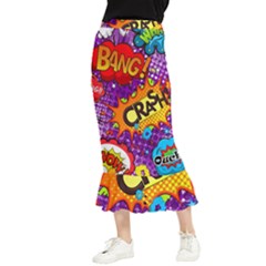 Crash Bang Adventure Time Art Boom Graffiti Maxi Fishtail Chiffon Skirt by Bedest