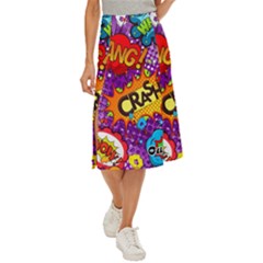 Crash Bang Adventure Time Art Boom Graffiti Midi Panel Skirt by Bedest