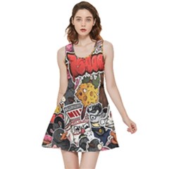 Stickerbomb Crazy Graffiti Graphite Monster Inside Out Reversible Sleeveless Dress