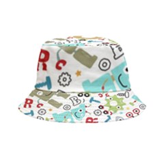 Seamless Pattern Vector With Funny Robots Cartoon Inside Out Bucket Hat by Hannah976