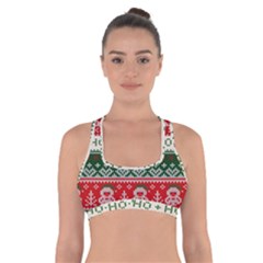 Ugly Sweater Merry Christmas  Cross Back Sports Bra by artworkshop