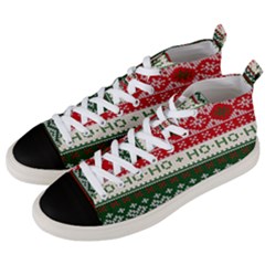 Ugly Sweater Merry Christmas  Men s Mid-top Canvas Sneakers by artworkshop