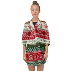 Ugly Sweater Merry Christmas  Half Sleeve Chiffon Kimono by artworkshop