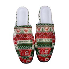 Ugly Sweater Merry Christmas  Women s Classic Backless Heels by artworkshop