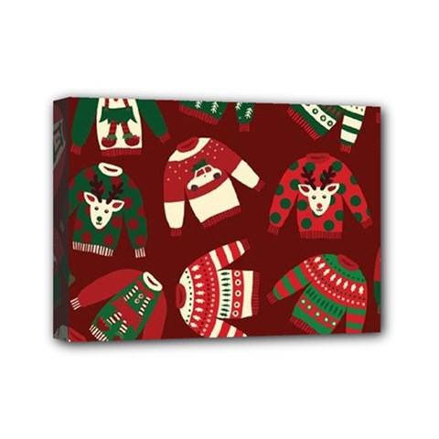 Ugly Sweater Wrapping Paper Mini Canvas 7  X 5  (stretched) by artworkshop