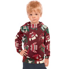 Ugly Sweater Wrapping Paper Kids  Hooded Pullover by artworkshop