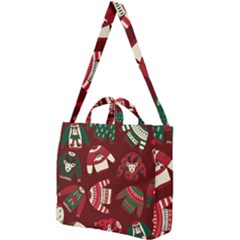 Ugly Sweater Wrapping Paper Square Shoulder Tote Bag by artworkshop