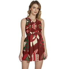 Ugly Sweater Wrapping Paper Sleeveless High Waist Mini Dress by artworkshop