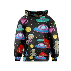 Seamless Pattern With Space Objects Ufo Rockets Aliens Hand Drawn Elements Space Kids  Pullover Hoodie by Hannah976