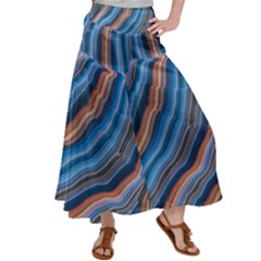 Dessert Waves  pattern  All Over Print Design Women s Satin Palazzo Pants by coffeus
