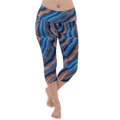 Dessert Waves  pattern  All Over Print Design Lightweight Velour Capri Yoga Leggings by coffeus